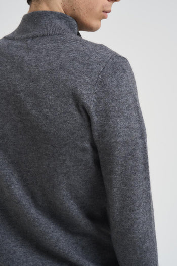 Cardigan uomo mezzo collo grigio - 4