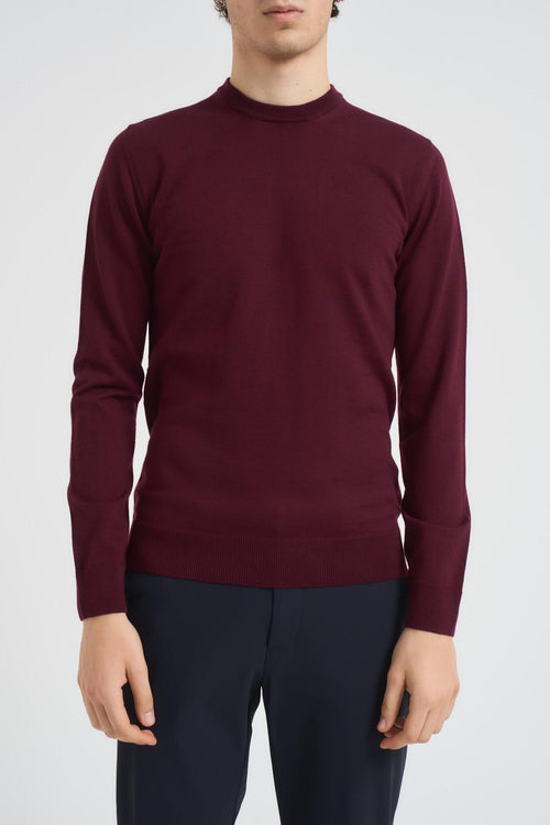 Girocollo uomo in lana bordeaux