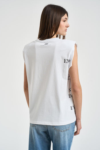 T-shirt donna bianca con scritte - 3