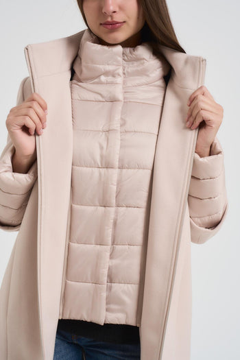 Cappotto donna con pettorina staccabile beige - 3