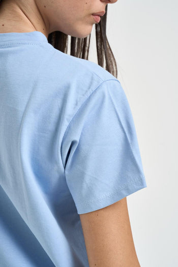 T-shirt donna a maniche corte celeste - 4