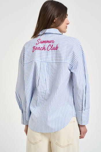 Camicia donna a righe celeste e bianca - 3