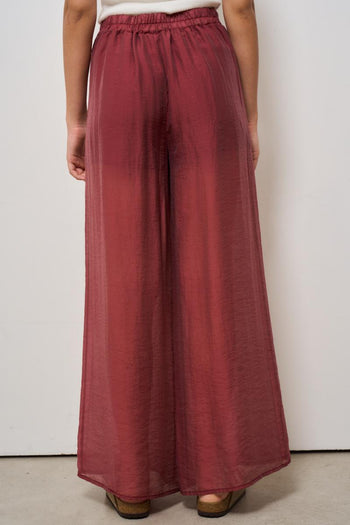 Pantalone donna rosso semitrasparente - 3