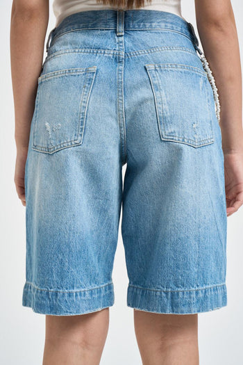 Bermuda donna con strappi in denim - 4
