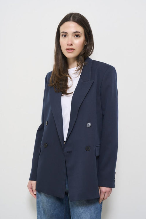 Women's blue double-breasted jacket