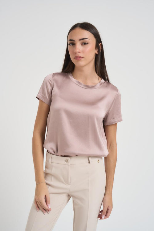 T-shirt donna girocollo rosa - 1