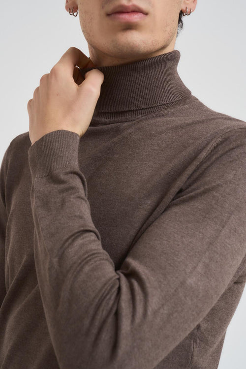 Maglia uomo collo alto tortora - 2