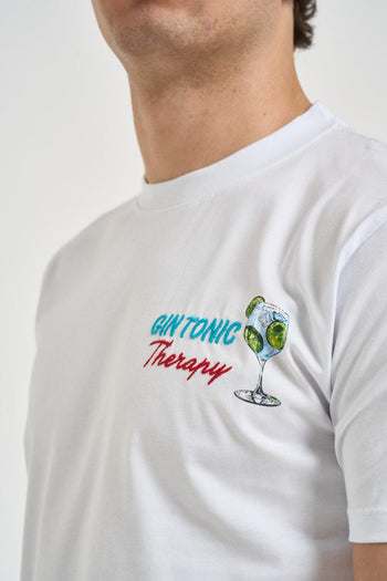 T-shirt uomo con ricamo bianca - 3