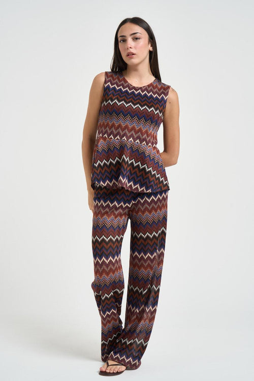 Top donna a righe multicolor - 1