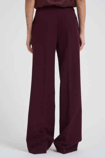Pantalone donna a palazzo bordeaux - 4