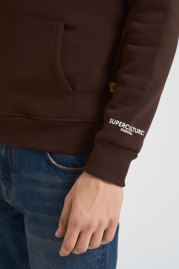 Felpa uomo mezza zip marrone - 3