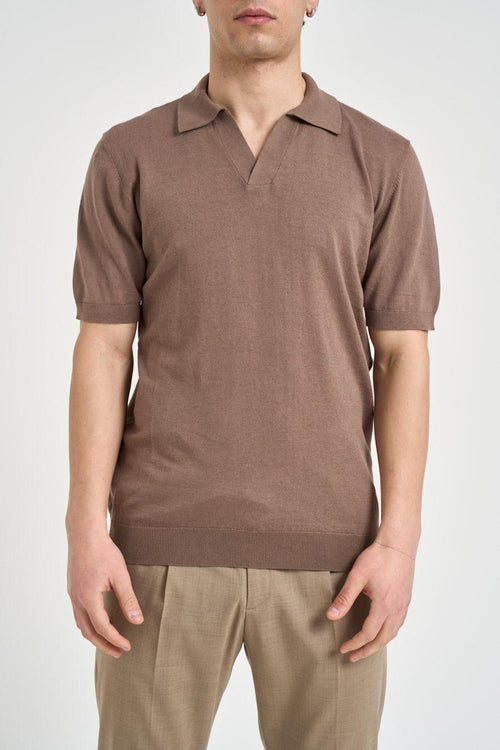 Polo uomo in maglia fango