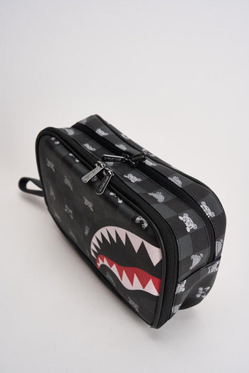 Pochette uomo Check Toiletry Gray Peeking nera - 5