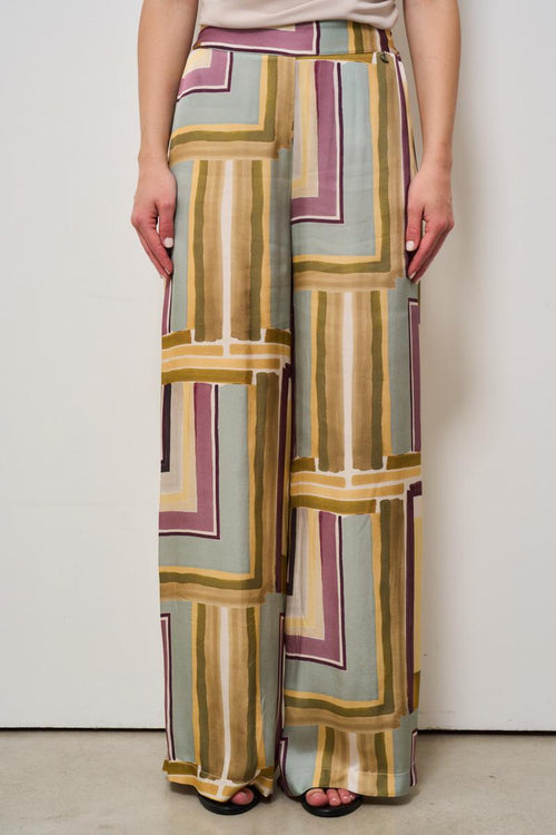 Pantalone donna fantasia geometrica