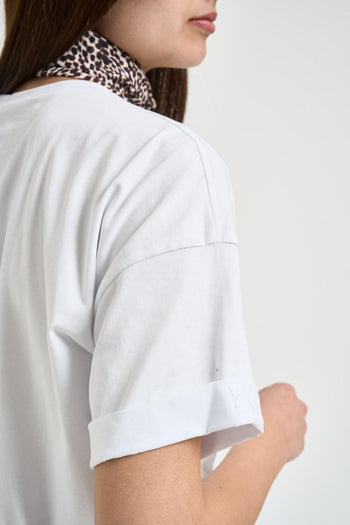 T-shirt donna girocollo bianca - 4