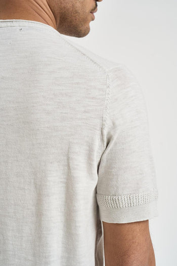 T-shirt uomo in maglia perla<BR/> - 5