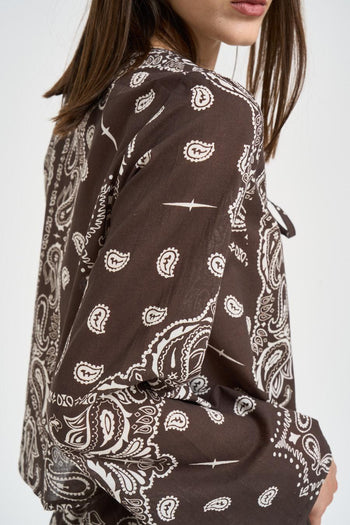 Camicia donna fantasia bandana moro - 5