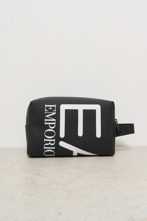 Black men's beauty case with white logo