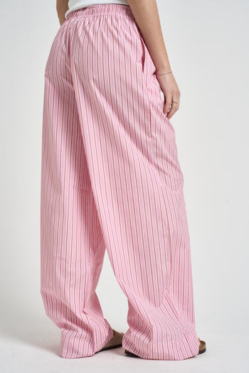 Pantalone donna a righe multicolor rosa - 5