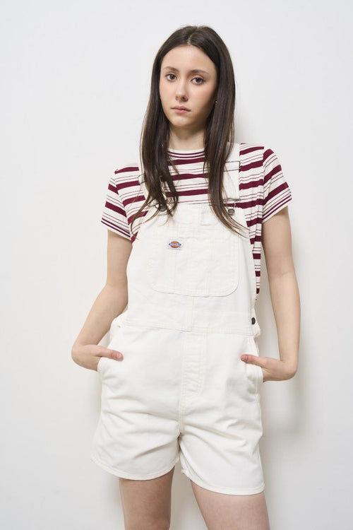 Salopette donna in denim bianco - 1