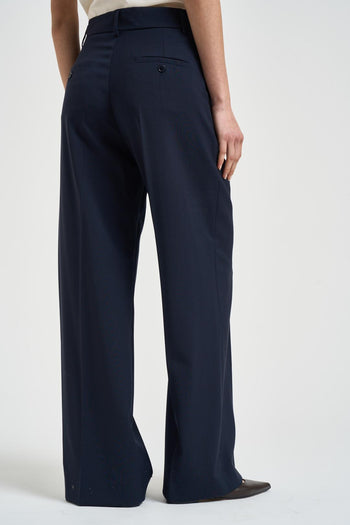 Pantalone donna a palazzo blu notte - 4