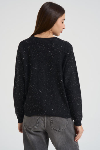 Maglia donna girocollo nera - 3