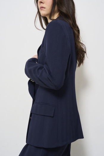 Women's blue double-breasted jacket - 5