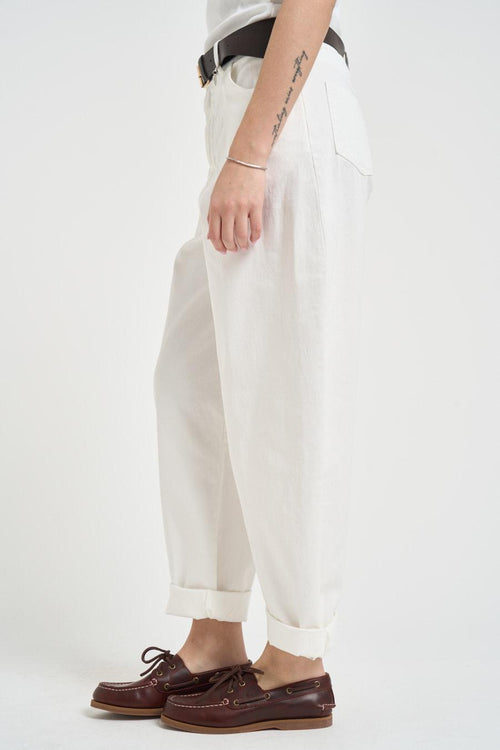 Pantalone donna balloon bianco - 2