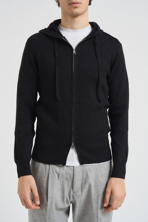 Felpa uomo in maglia nera