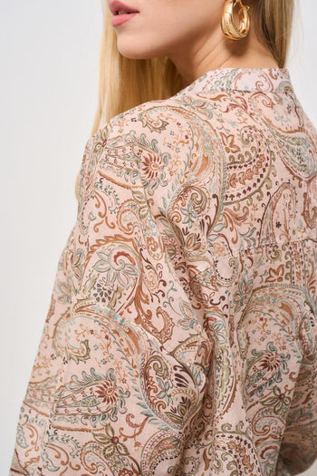 Camicia donna fantasia beige - 6
