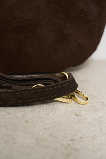 Borsa donna scamosciata marrone - 6
