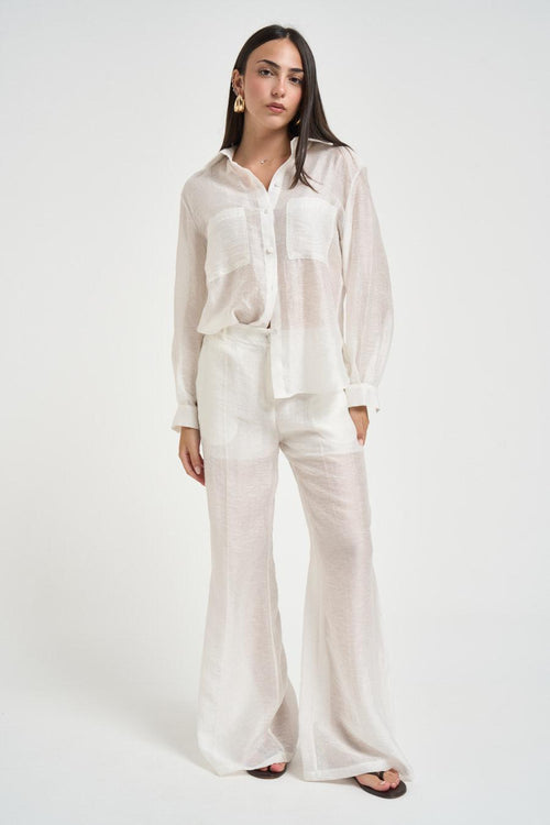Abito donna semitrasparente bianco - 1