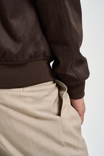 Giacca uomo in suede marrone - 7