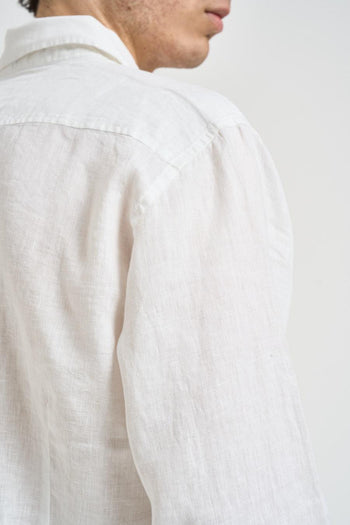 Camicia uomo in lino bianca - 5