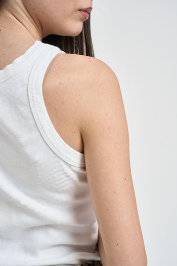 Top donna bianco a costine - 3