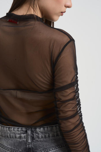 Top donna trasparente nero - 4