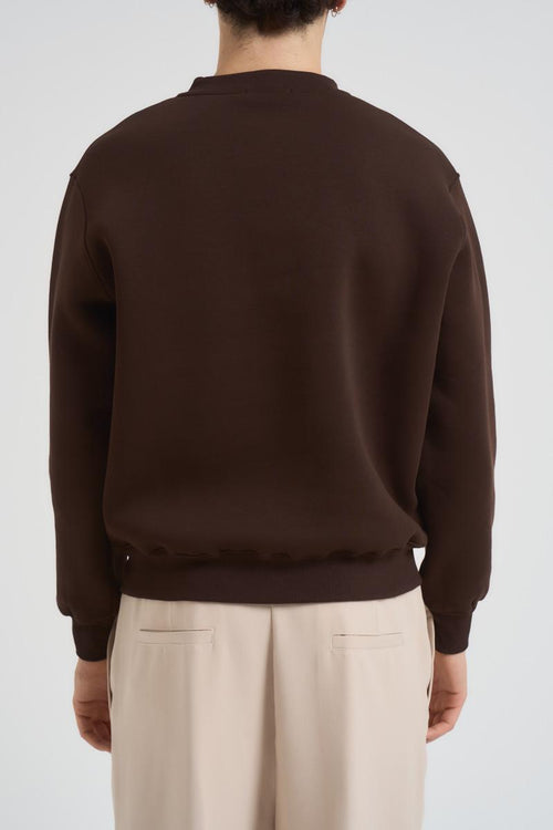 Felpa uomo girocollo marrone - 2
