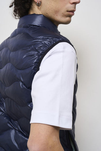 Men's blue quilted down vest - 7