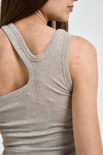 Top donna scollo asimmetrico pietra - 4