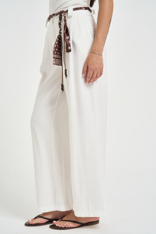 Pantalone donna fluido bianco - 2