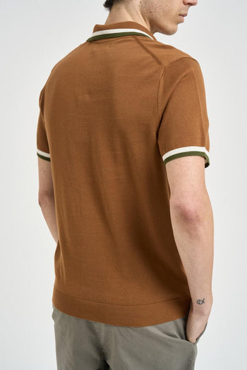 Polo uomo in maglia tabacco - 3