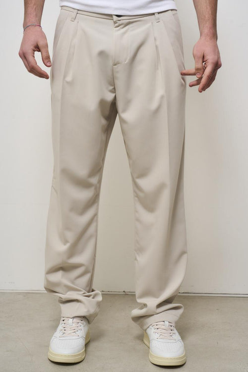 Men's cream baggy trousers