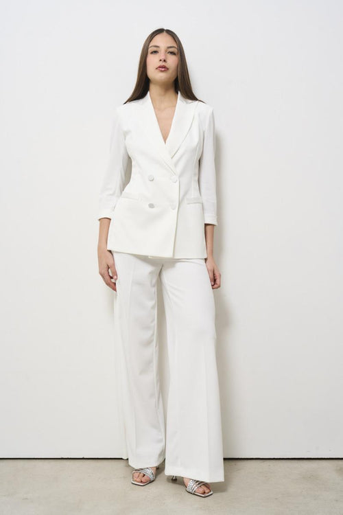 White double-breasted women's jacket