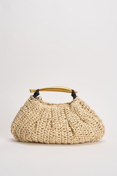 Borsa donna in rafia beige