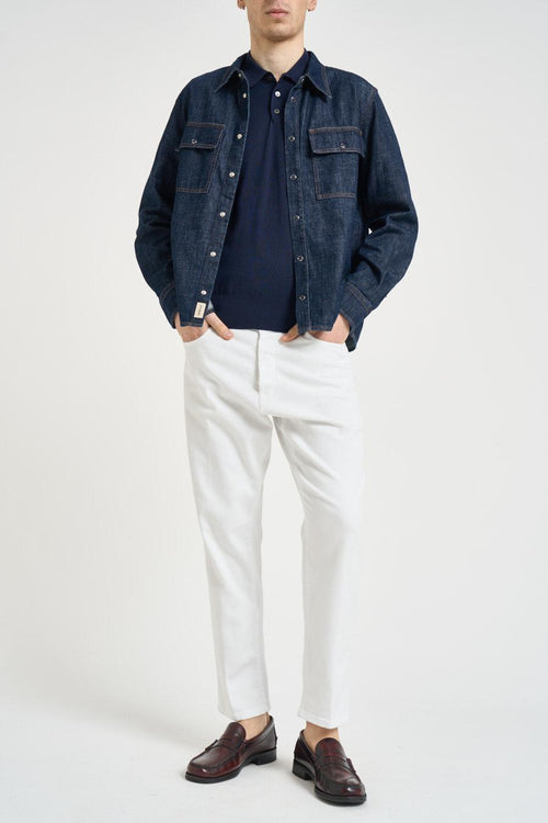 Camicia uomo in denim blu - 1
