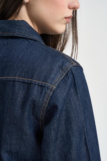 Camicia donna in denim blu - 4