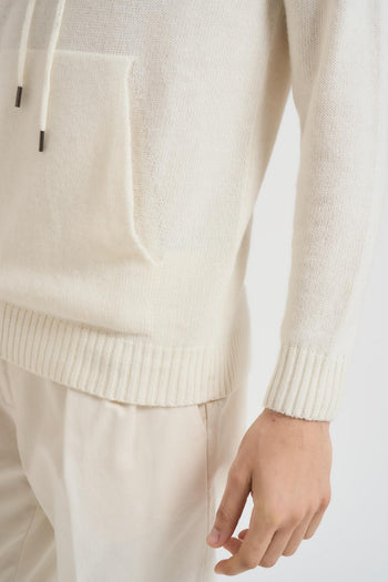 Felpa uomo in maglia panna - 3