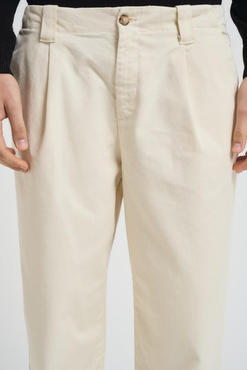 Pantalone uomo con pinces panna - 4