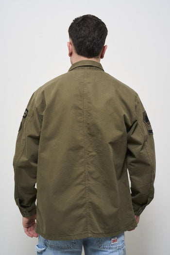 Giubbotto uomo a camicia verde militare - 4