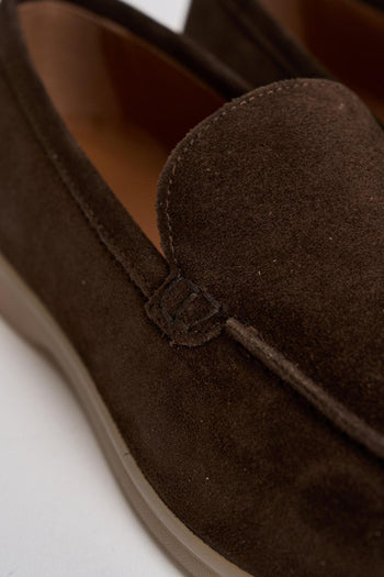 Mocassino uomo in suede testa di moro - 5